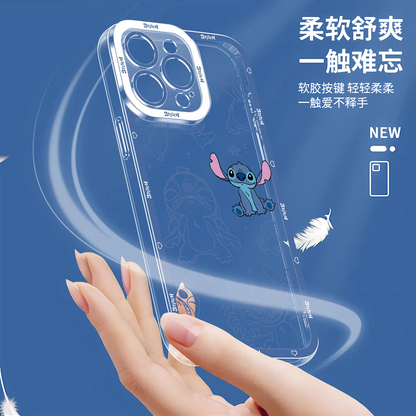 Cute Cartoon Stitch | Couple in Love - iPhone Case PLUS SE2 XS XR X 11 12 13 14 15 16 17 Pro Promax 12mini 13mini