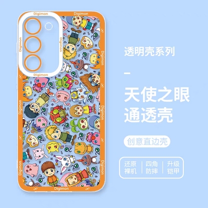 Anime Digimon Digital Monster Full Screen Colourful Verson | Icon Characters & Monster - Phone Case Samsung Galaxy S26 S25 S24 S23 S22 S21 FE Ultra Edge