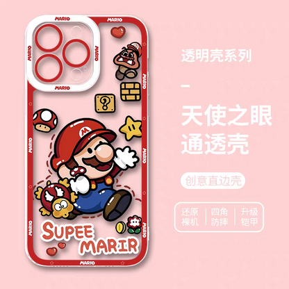 Game Character Super Mario | Cute Style with Turtle - iPhone Case PLUS SE2 XS XR X 11 12 13 14 15 16 17 Pro Promax 12mini 13mini