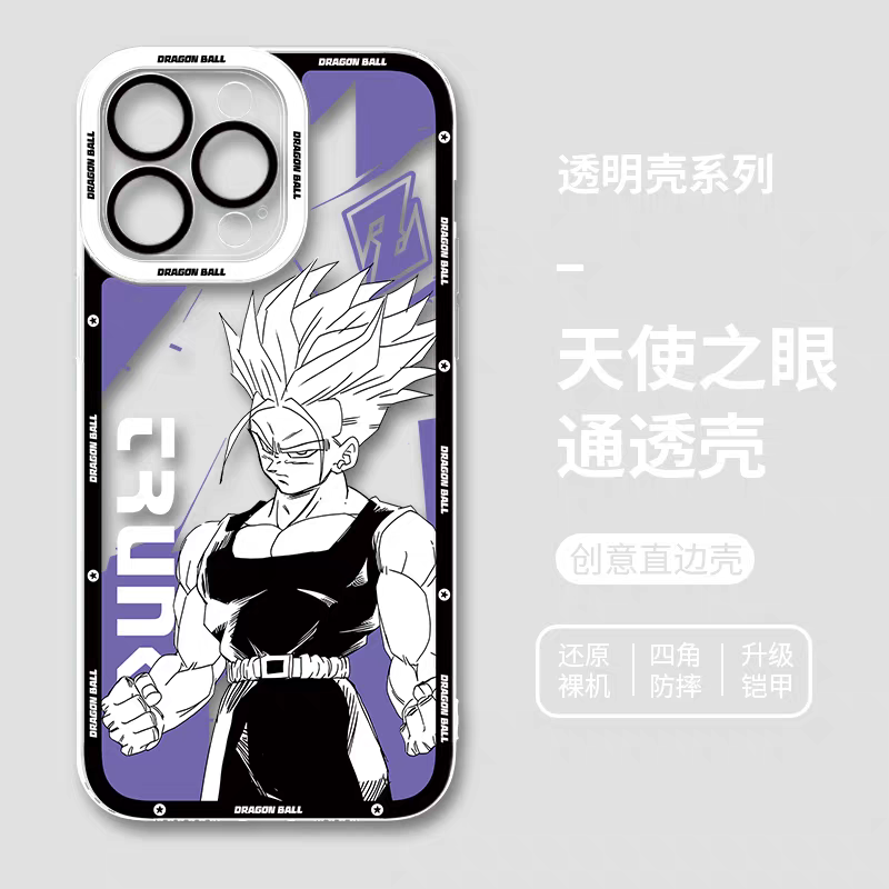 Japanese Anime Dragon Ball Comic Colour Background Version | Son Goku Vegeta Son Gohan Trunks Majin Buu Black Frieza Android 17 8 Styles - iPhone Case PLUS SE2 XS XR X 11 12 13 14 15 16 16e 17 17e Pro Promax 12mini 13mini