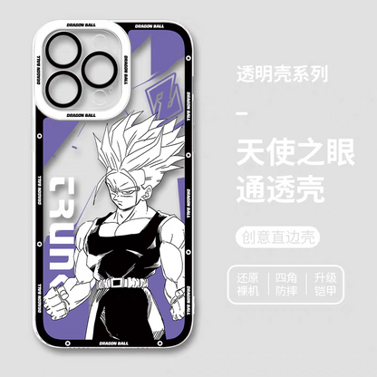 Japanese Anime Dragon Ball Comic Colour Background Version | Son Goku Vegeta Son Gohan Trunks Majin Buu Black Frieza Android 17 8 Styles - iPhone Case PLUS SE2 XS XR X 11 12 13 14 15 16 16e 17 17e Pro Promax 12mini 13mini
