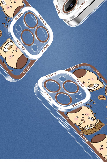 Japanese Cartoon Chiikawa | Food with Kurimanju - iPhone Case 6 7 8 PLUS SE2 XS XR X 11 12 13 14 15 16 16e 17 Pro Promax 12mini 13mini