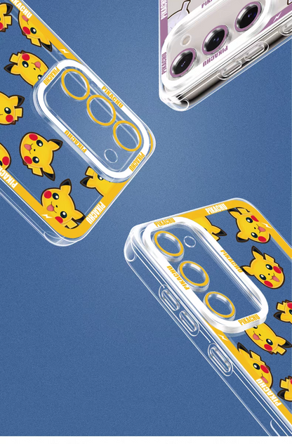 Japan Cartoon Pokemon Full Happy Face Verison | Snoriax - Phone Case Samsung Galaxy S25 S24 S23 S22 S21 FE Ultra Edge21 FE Ultra Edge