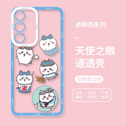 Japanese Cartoon Chiikawa | Hachiware Cosplay & Work - Phone Case Samsung Galaxy S25 S24 S23 S22 S21 FE Ultra Edge