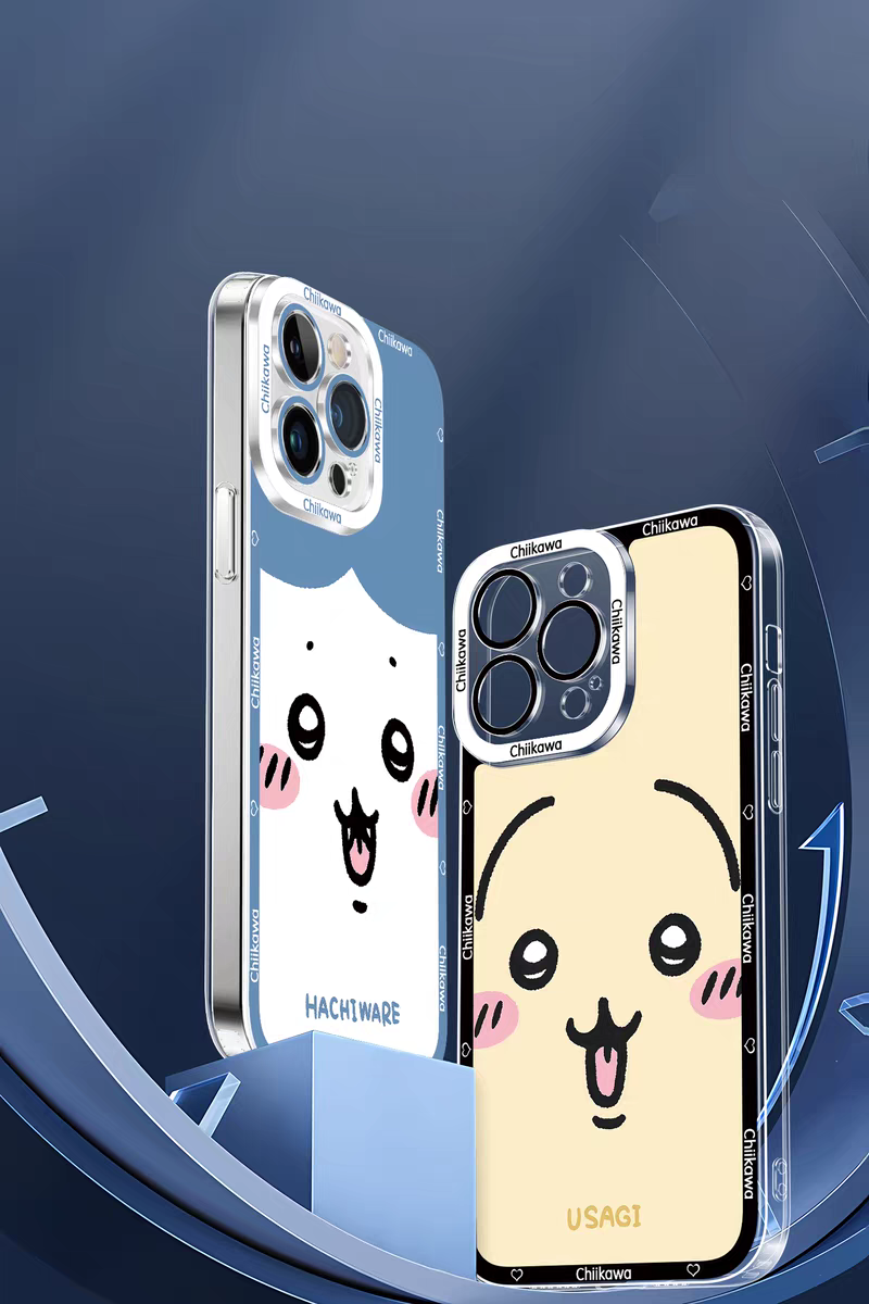 Japanese Cartoon Chiikawa Big Face | Chiikawa Hachiware Usagi Momonga Kurimanju Rakko Shisa Crab - iPhone Case 6 7 8 PLUS SE2 XS XR X 11 12 13 14 15 16 16e 17 Pro Promax 12mini 13mini