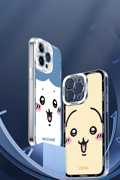 Japanese Cartoon Chiikawa Big Face | Chiikawa Hachiware Usagi Momonga Kurimanju Rakko Shisa Crab - iPhone Case 6 7 8 PLUS SE2 XS XR X 11 12 13 14 15 16 16e 17 Pro Promax 12mini 13mini