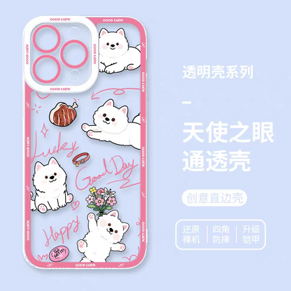 Japan Style Simple Cute Animals Style | Cats & Dogs Lucky Day 8 Styles - iPhone Case PLUS SE2 XS XR X 11 12 13 14 15 16 16e 17 17e Pro Promax 12mini 13mini