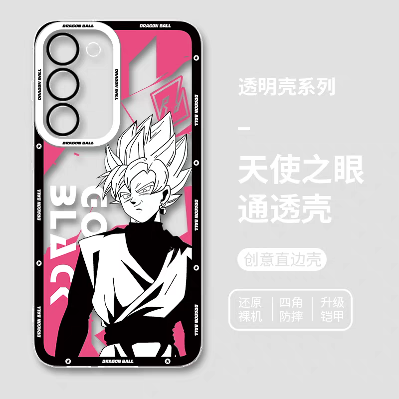 Japanese Anime Dragon Ball Comic Colour Background Version | Son Goku Vegeta Son Gohan Trunks Majin Buu Black Frieza Android 17 8 Styles - Phone Case Samsung Galaxy S26 S25 S24 S23 S22 S21 FE Ultra Edge