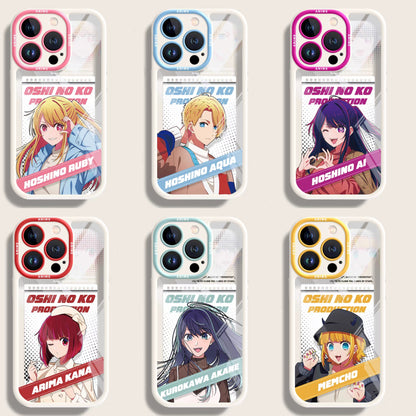 Japanese Cartoon Oshi no Ko Silicone Case | Colour Version 6 Styles - iPhone Case PLUS SE2 XS XR X 11 12 13 14 15 16 16e 17 17e Pro Promax 12mini 13mini