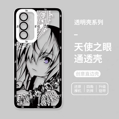 Japanese Anime Fate Stay Night Black Drawing with Colour Eyes Style | Gilgamesh Saber Mash Ishtar EMIYA Tohsaka Rin Astolfo Joan of Arc - Phone Case Samsung Galaxy S26 S25 S24 S23 S22 S21 FE Ultra Edge