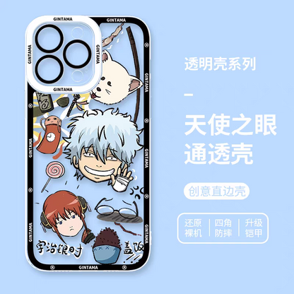 Japanese Anime Gintama Anime and Drawing Version | Part1 8 Styles Sakata Gintoki Kagura Elizabeth - iPhone Case PLUS SE2 XS XR X 11 12 13 14 15 16 16e 17 17e Pro Promax 12mini 13mini