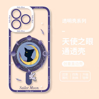 Japanese Cartoon Sailor Girl | Luna Black Cat - Sailormoon iPhone Case 6 7 8 PLUS SE2 XS XR X 11 12 13 14 15 16 16e 17 Pro Promax 12mini 13mini
