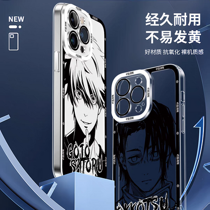 Japanese Anime Jujutsu Kaisen Black & White Drawing Style | Satoru Yuta Yuji Syomen Toji Megumi Kenjaku - iPhone Case PLUS SE2 XS XR X 11 12 13 14 15 16 16e 17 17e Pro Promax 12mini 13mini