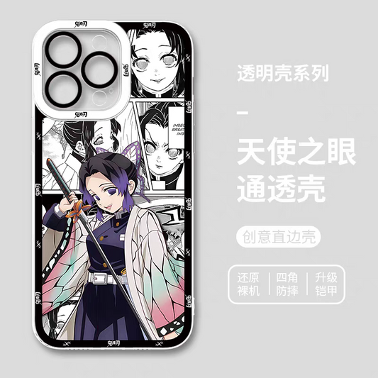 Japanese Anime Kimetsu no Yaiba Demon Slayer Comic with Anime Style | Kocho Shinobu - iPhone Case 6 7 8 PLUS SE2 XS XR X 11 12 13 14 15 16 16e 17 Pro Promax 12mini 13mini  - Phone Case Samsung Galaxy S25 S24 S23 S22 S21 FE Ultra Edge21 FE Ultra Edge