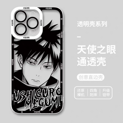 Japanese Anime Jujutsu Kaisen Black & White Drawing Style | Satoru Yuta Yuji Syomen Toji Megumi Kenjaku - iPhone Case PLUS SE2 XS XR X 11 12 13 14 15 16 16e 17 17e Pro Promax 12mini 13mini