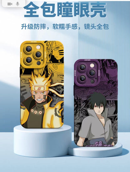 Japanese Cartoon Naruto Silicone Case Comic Anime Style | Sasuke - iPhone Case 6 7 8 PLUS SE2 XS XR X 11 12 13 14 15 16 16e 17 Pro Promax 12mini 13mini