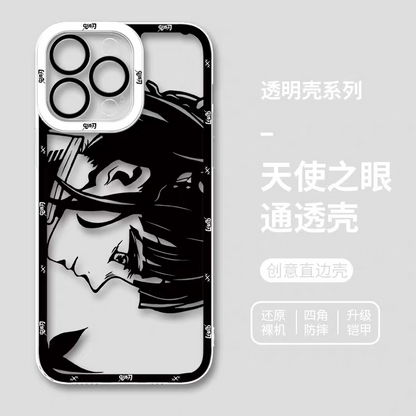 Japanese Anime Kimetsu no Yaiba Demon Slayer | White & Black Draft Style Tsuyuri Kanao - iPhone Case 6 7 8 PLUS SE2 XS XR X 11 12 13 14 15 16 16e Pro Promax 12mini 13mini
