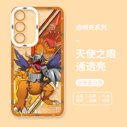 Japanese Cartoon Digimon Adventure Digital Monster Perfect Ultimate Version | Metal Greymon Were Garurumon Angemon Angewomon Zudomon Garudamon Kabuterimon Lillymon - Phone Case Samsung Galaxy S26 S25 S24 S23 S22 S21 FE Ultra Edge