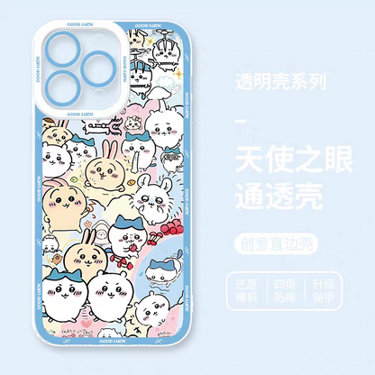 Japanese Cartoon Chiikawa | Chiikawa Hachiware Usagi Adventure  - iPhone Case 6 7 8 PLUS SE2 XS XR X 11 12 13 14 15 16 16e 17 Pro Promax 12mini 13mini