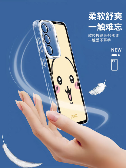 Japanese Cartoon Chiikawa Big Face | Chiikawa Hachiware Usagi Momonga Kurimanju Rakko Shisa Crab - Phone Case Samsung Galaxy S25 S24 S23 S22 S21 FE Ultra Edge