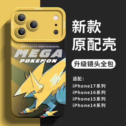 Japanese Cartoon Pokemon Silicone Case Mega Version | Manectric - iPhone Case 6 7 8 PLUS SE2 XS XR X 11 12 13 14 15 16 16e 17 Pro Promax 12mini 13mini
