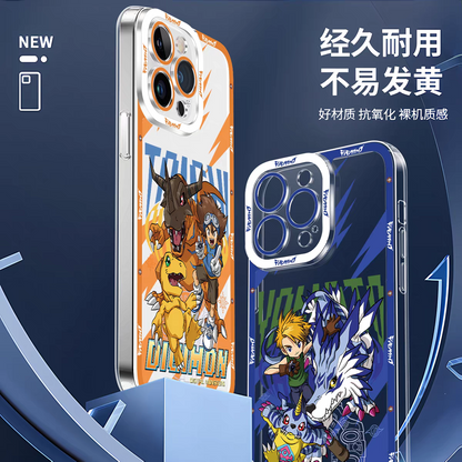 Japanese Cartoon Digimon Adventure Digital Monster Clean Case | 1st Generation 8 Characters with Digimon - iPhone Case PLUS SE2 XS XR X 11 12 13 14 15 16 16e 17 17e Pro Promax 12mini 13mini