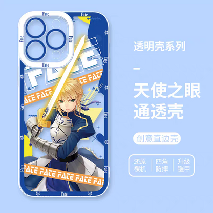 Japanese Anime Fate Stay Night | Artoria Pendragon Saber Fighting - iPhone Case PLUS SE2 XS XR X 11 12 13 14 15 16 17 Pro Promax 12mini 13mini