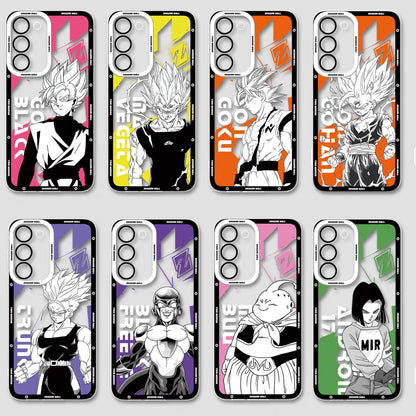 Japanese Anime Dragon Ball Comic Colour Background Version | Son Goku Vegeta Son Gohan Trunks Majin Buu Black Frieza Android 17 8 Styles - Phone Case Samsung Galaxy S26 S25 S24 S23 S22 S21 FE Ultra Edge