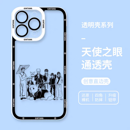 Japanese Anime Gintama Anime and Drawing Version | Part1 8 Styles Sakata Gintoki Kagura Elizabeth - iPhone Case PLUS SE2 XS XR X 11 12 13 14 15 16 16e 17 17e Pro Promax 12mini 13mini