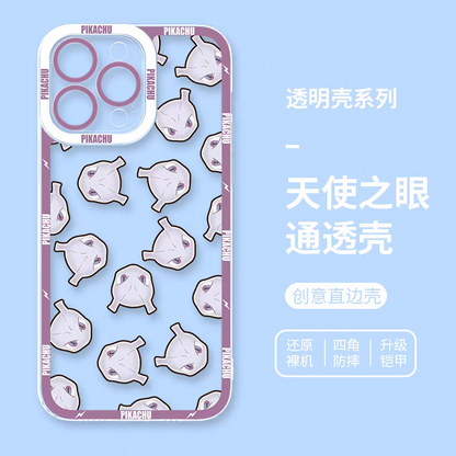 Japan Cartoon Pokemon Full Happy Face Verison | Mewtwo - Phone Case Samsung Galaxy S25 S24 S23 S22 S21 FE Ultra Edge21 FE Ultra Edge
