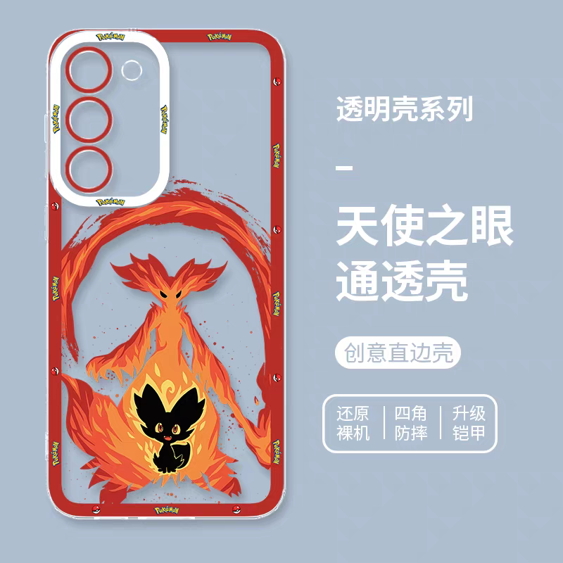 Japan Cartoon Pokemon Evolution Soul Version | Fennekin Delphox - Phone Case Samsung Galaxy S25 S24 S23 S22 S21 FE Ultra Edge