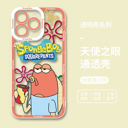 Cartoon Bikini Bottom Buddies | Limp Fish Drinking - iPhone Case PLUS SE2 XS XR X 11 12 13 14 15 16 17 Pro Promax 12mini 13mini