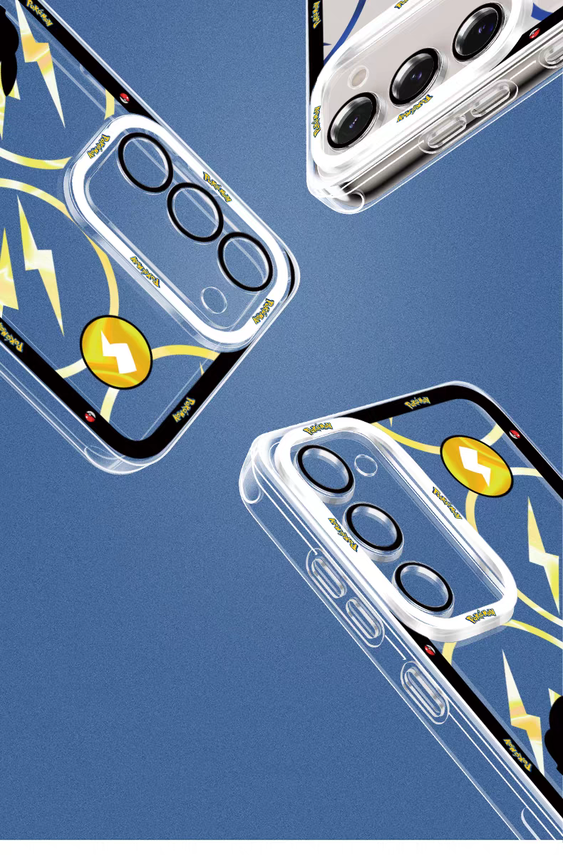 Japan Cartoon Pokemon Thunderbolt Project Version | Ash Greninja - Phone Case Samsung Galaxy S25 S24 S23 S22 S21 FE Ultra Edge