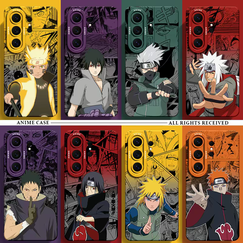 Japanese Cartoon Naruto Silicone Case Comic Anime Style | Kurama Naruto Sasuke Jiraiya Uchiha Obito Itachi Minato Namikaze Pain - Phone Case Samsung Galaxy S26 S25 S24 S23 S22 S21 FE Ultra Edge