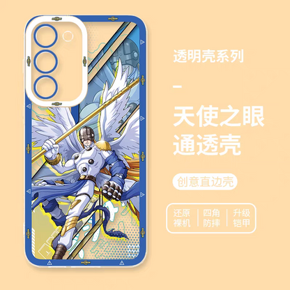 Japanese Cartoon Digimon Adventure Digital Monster Perfect Ultimate Version | Metal Greymon Were Garurumon Angemon Angewomon Zudomon Garudamon Kabuterimon Lillymon - Phone Case Samsung Galaxy S26 S25 S24 S23 S22 S21 FE Ultra Edge