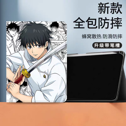 Japanese Anime Jujutsu Kaisen Comic Anime Style Protect Case with Pen Holder | Okkotsu Yuta - iPad Mini 4,5,6,7 / iPad Air / iPad Pro 2025 2024 2022 2021 2020 2018