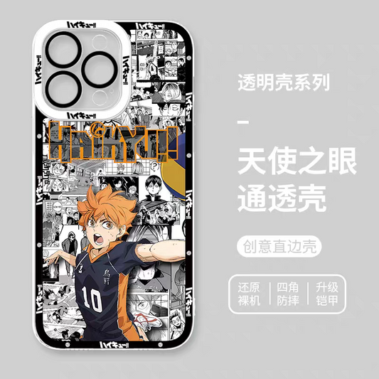 Japanese Anime Haikyu!! Comic with Anime Style | Hinata Shoyo - iPhone Case PLUS SE2 XS XR X 11 12 13 14 15 16 17 Pro Promax 12mini 13mini