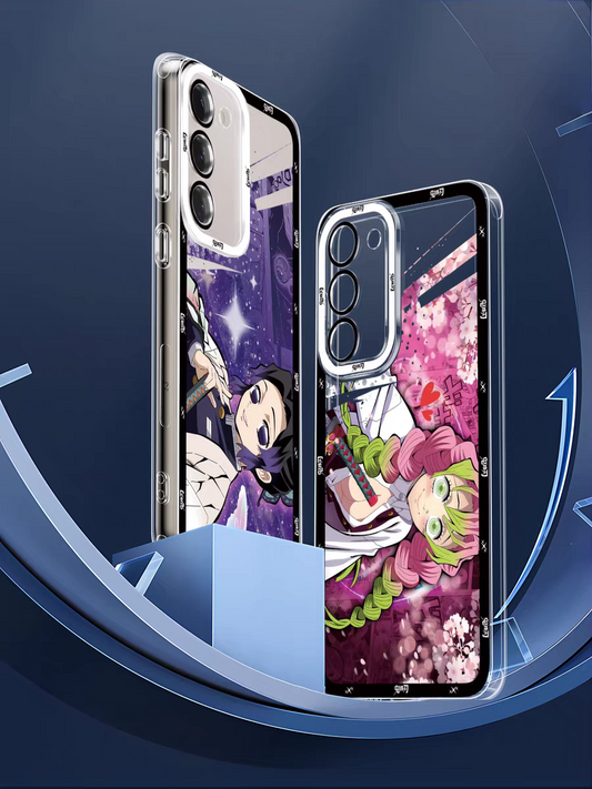 Japanese Anime Kimetsu no Yaiba Demon Slayer Horizontal Version | Kokushibou Tsugikuni Michikatsu Douma Gyoumei Sanemi Kanao Rengoku Uzui Nezuko - Phone Case Samsung Galaxy S26 S25 S24 S23 S22 S21 FE Ultra Edge