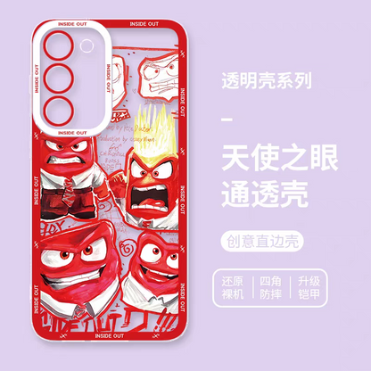 Cartoon Character Colour Inside Kids | Full Screen Red Anger - Phone Case Samsung Galaxy S25 S24 S23 S22 S21 FE Ultra