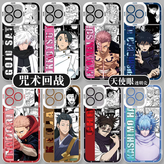 Japanese Anime Jujutsu Kaisen Comic Style | Satoru Gojo Okkotsu Yuta Syomen Sukuno Megumi Yuji Itadori Kenjaku Choso Kashimo Hajime 8 Styles - iPhone Case PLUS SE2 XS XR X 11 12 13 14 15 16 16e 17 17e Pro Promax 12mini 13mini