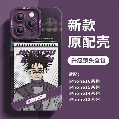 Japanese Anime Jujutsu Kaisen Silicone Case Daily Version | Miwa Yuta Toji Choso - iPhone Case PLUS SE2 XS XR X 11 12 13 14 15 16 16e 17 17e Pro Promax 12mini 13mini