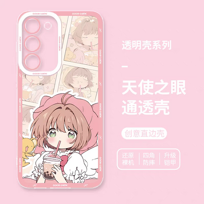 Japanese Cartoon CardCaptorSakura Anime Style | Tomoyo Sakura Spinel Sun Momo Cerberus 8 Styles - Phone Case Samsung Galaxy S26 S25 S24 S23 S22 S21 FE Ultra Edge