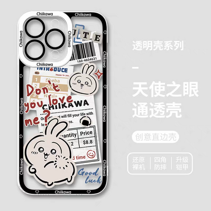 Japanese Cartoon Chiikawa Have Fun Cute Version | Usagi - iPhone Case PLUS SE2 XS XR X 11 12 13 14 15 16 17 Pro Promax 12mini 13mini