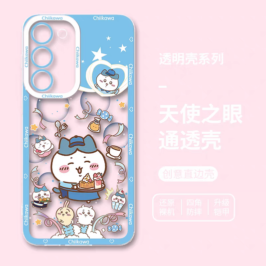 Japanese Cartoon Chiikawa Cafe Waiter | Hachiware - Phone Case Samsung Galaxy S25 S24 S23 S22 S21 FE Ultra Edge21 FE Ultra Edge