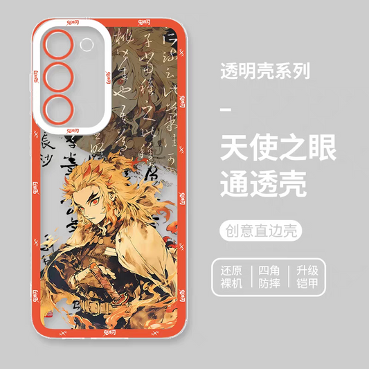 Japanese Anime Kimetsu no Yaiba Demon Slayer Fighting Style | Rengoku Kyoujurou - Phone Case Samsung Galaxy S25 S24 S23 S22 S21 FE Ultra Edge21 FE Ultra Edge