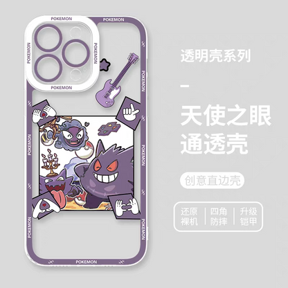 Japan Cartoon Pokemon Rock Band Party | 6 Styles - iPhone Case PLUS SE2 XS XR X 11 12 13 14 15 16 16e 17 17e Pro Promax 12mini 13mini