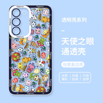 Anime Digimon Digital Monster Full Screen Colourful Verson | Icon Characters & Monster - Phone Case Samsung Galaxy S26 S25 S24 S23 S22 S21 FE Ultra Edge