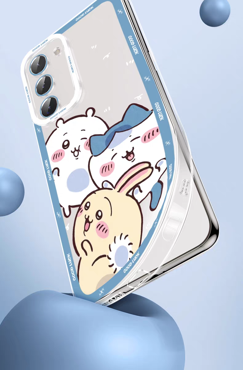 Japanese Cartoon Chiikawa | Pink Love Support Chiikawa - Phone Case Samsung Galaxy S25 S24 S23 S22 S21 FE Ultra Edge