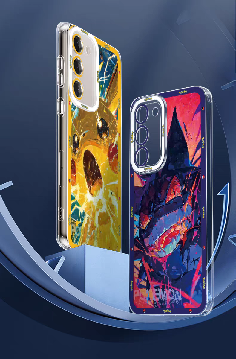Japan Cartoon Pokemon Fighting Soul Version Part1 | Pikachu Gengar Eevee Charmander Mewtwo Squirtle Psyduck Lucario 8 Styles - Phone Case Samsung Galaxy S26 S25 S24 S23 S22 S21 FE Ultra Edge