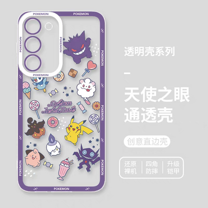 Japan Cartoon Pokemon Group Party Version | Frame & Full Screen 8 Styles - Phone Case Samsung Galaxy S26 S25 S24 S23 S22 S21 FE Ultra Edge